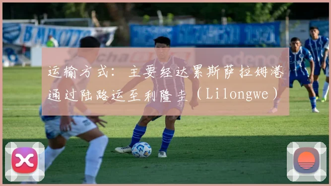 运输方式：主要经达累斯萨拉姆港通过陆路运至利隆圭（Lilongwe）